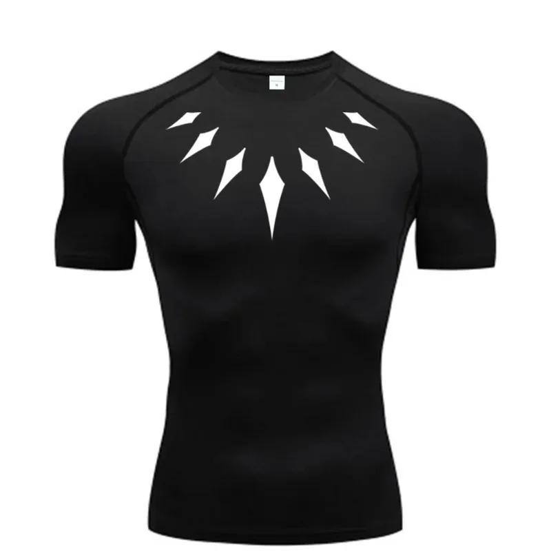 T-shirt de compression pour homme, séchage rapide, pour la gym et le sport, anti-transpiration, sous