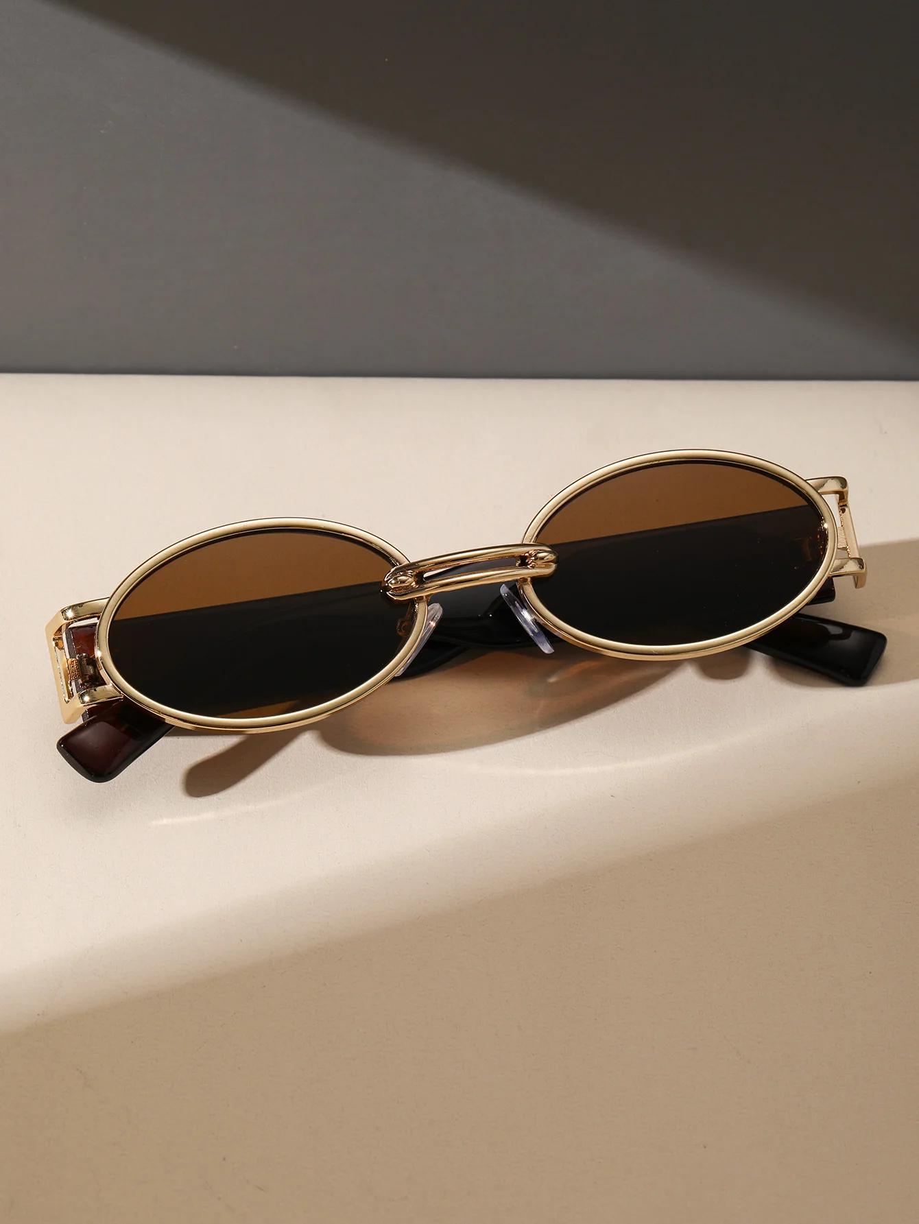 Lunettes de soleil unisexes à monture ovale en plastique, 1 pièce, pour la photographie de rue et le