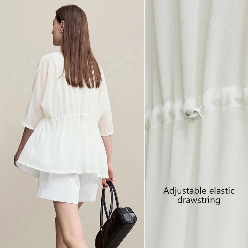 Blazer Amii pour femme – Nouvelle collection été 2026 – Veste légère en mousseline à revers cranté e