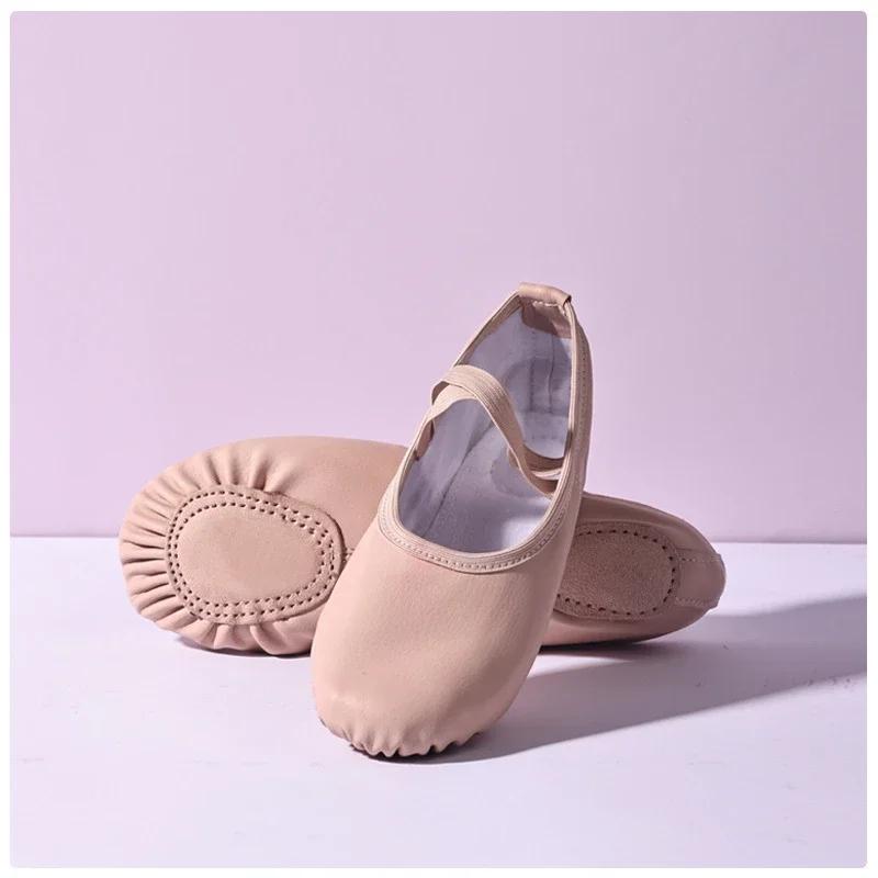 TOVEKIN Pantoufles de ballet en cuir PU pour femmes, danseurs professionnels pour filles, chaussures