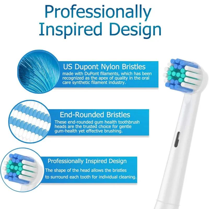 Tête de brosse à dents Compatible avec la brosse à dents électrique Oral b Braun, têtes de brosse de