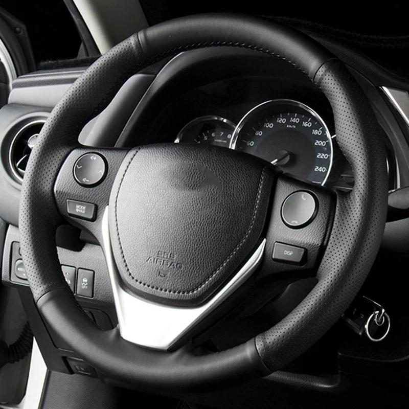 Couverture de volant de voiture en cuir artificiel tressé, pour Toyota RAV4 2013 – 2019 Corolla 2014