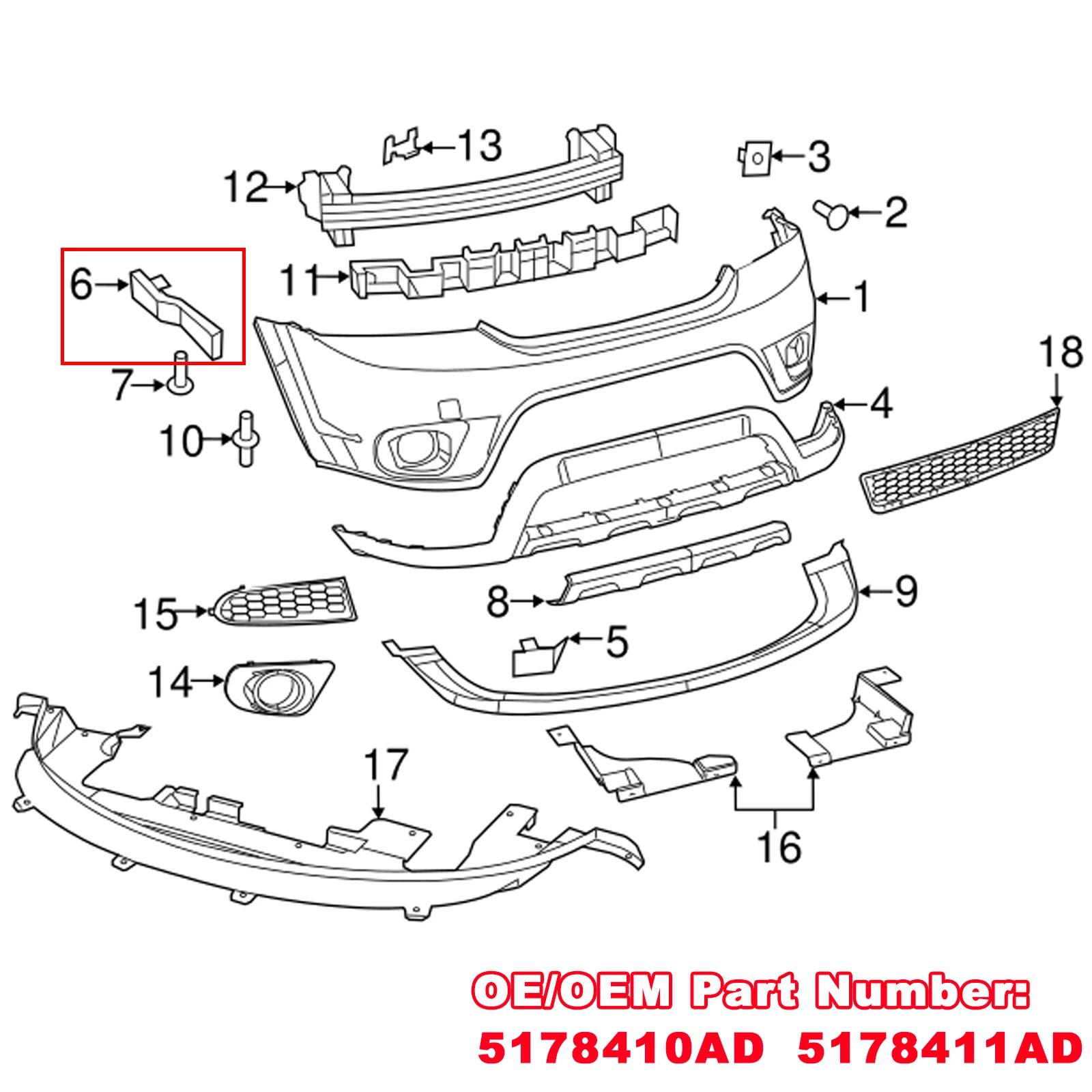 5178410 AD AD 5178411 AD paire de supports de montage de Guide de pare-chocs avant gauche droit, ret