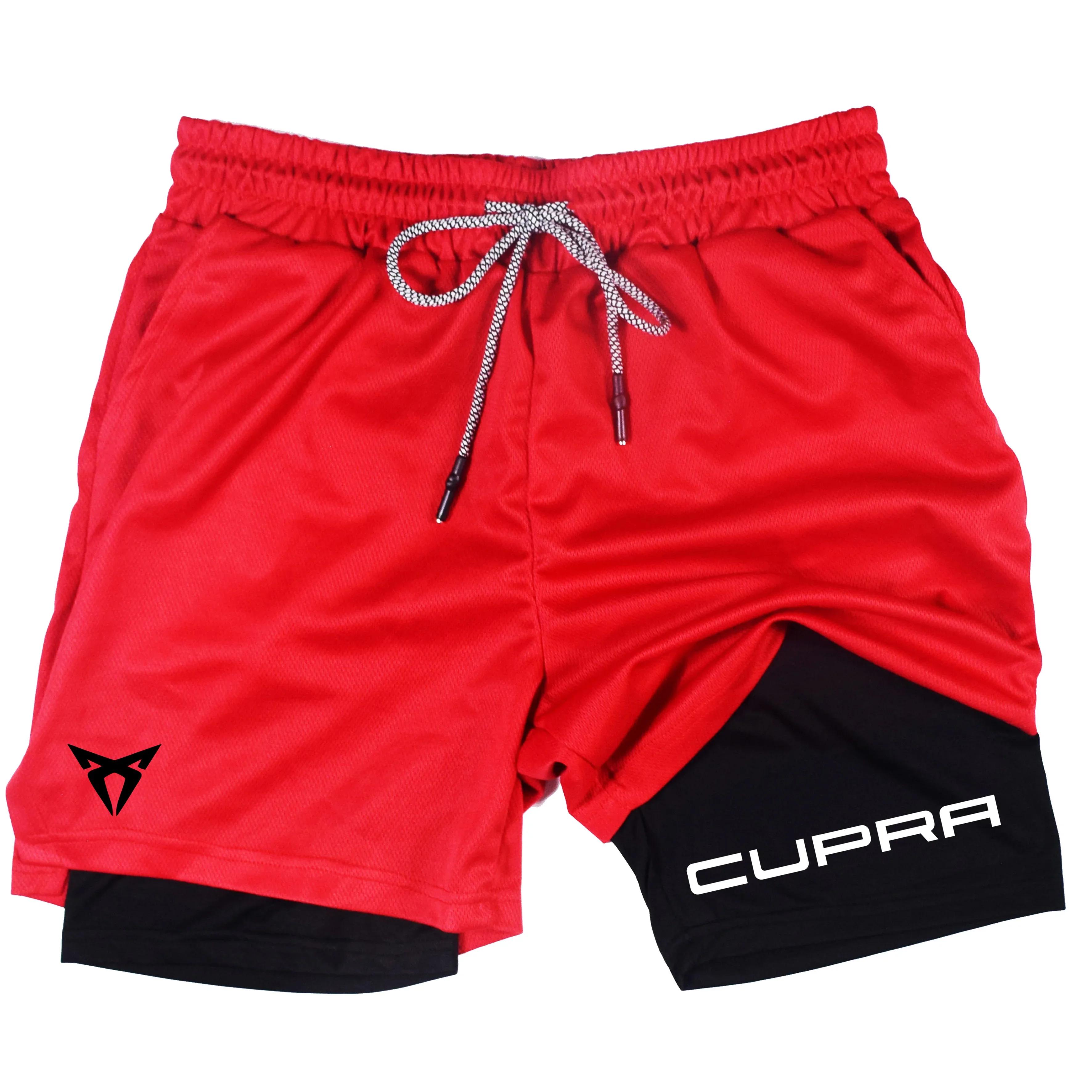 Short de sport deux en un pour hommes, respirant, décontracté, séchage rapide, Double couche, vêteme