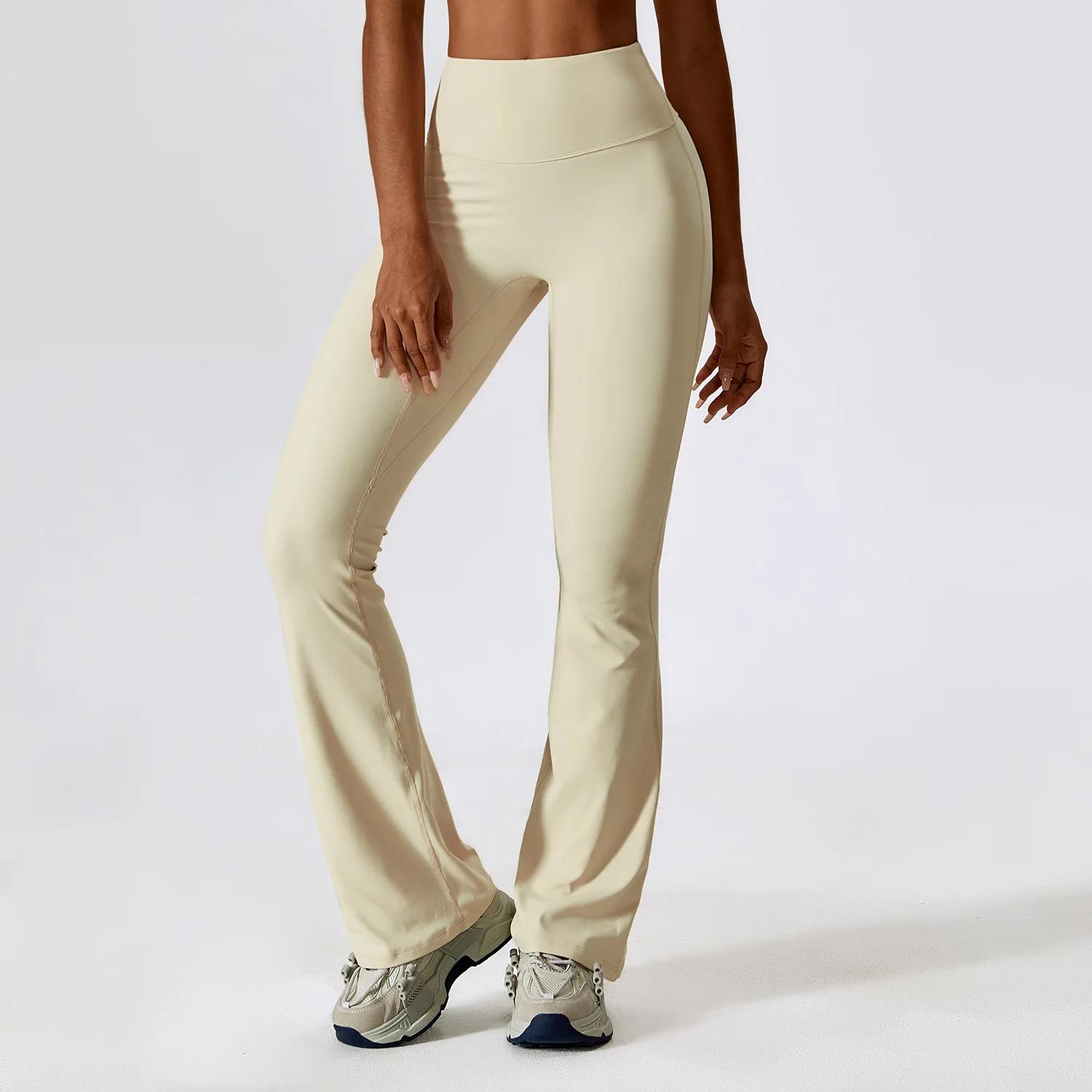 Leggings évasés d'entraînement femme - Taille haute pantalons Yoga jambes larges pour salle sport et danse latine