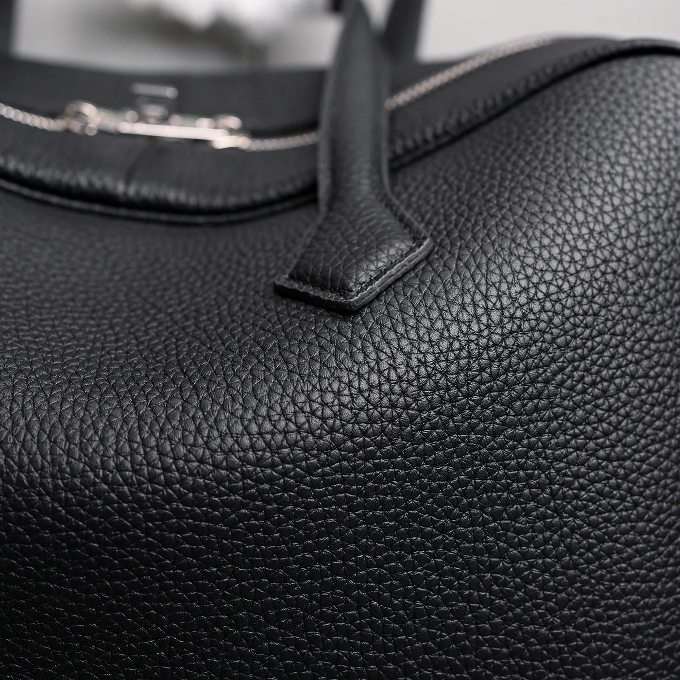 Nouveau Sac à Main en Cuir Véritable 35 cm Grande Capacité en Cuir de Vachette Pleine Fleur pour Fem
