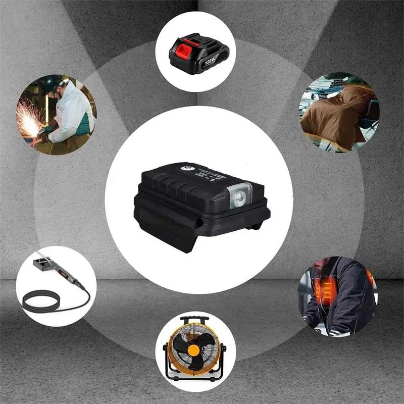 Adaptateur lampe de travail LED pour batterie Li-on Makita 14.4V/18V BL1830 BL1430 BL1850 convertiss