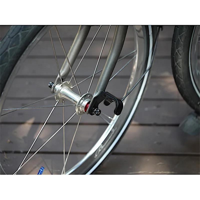 Crochet fourche avant Brompton H&H titane v2 avec garde-boue pour transport vélo pliant