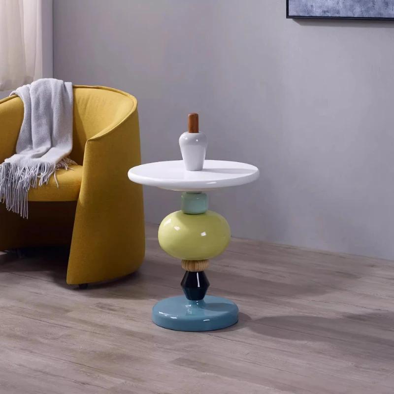  Table d'appoint scandinave, bureau de vie d'accent coloré, armoire de chevet créative, table d'app