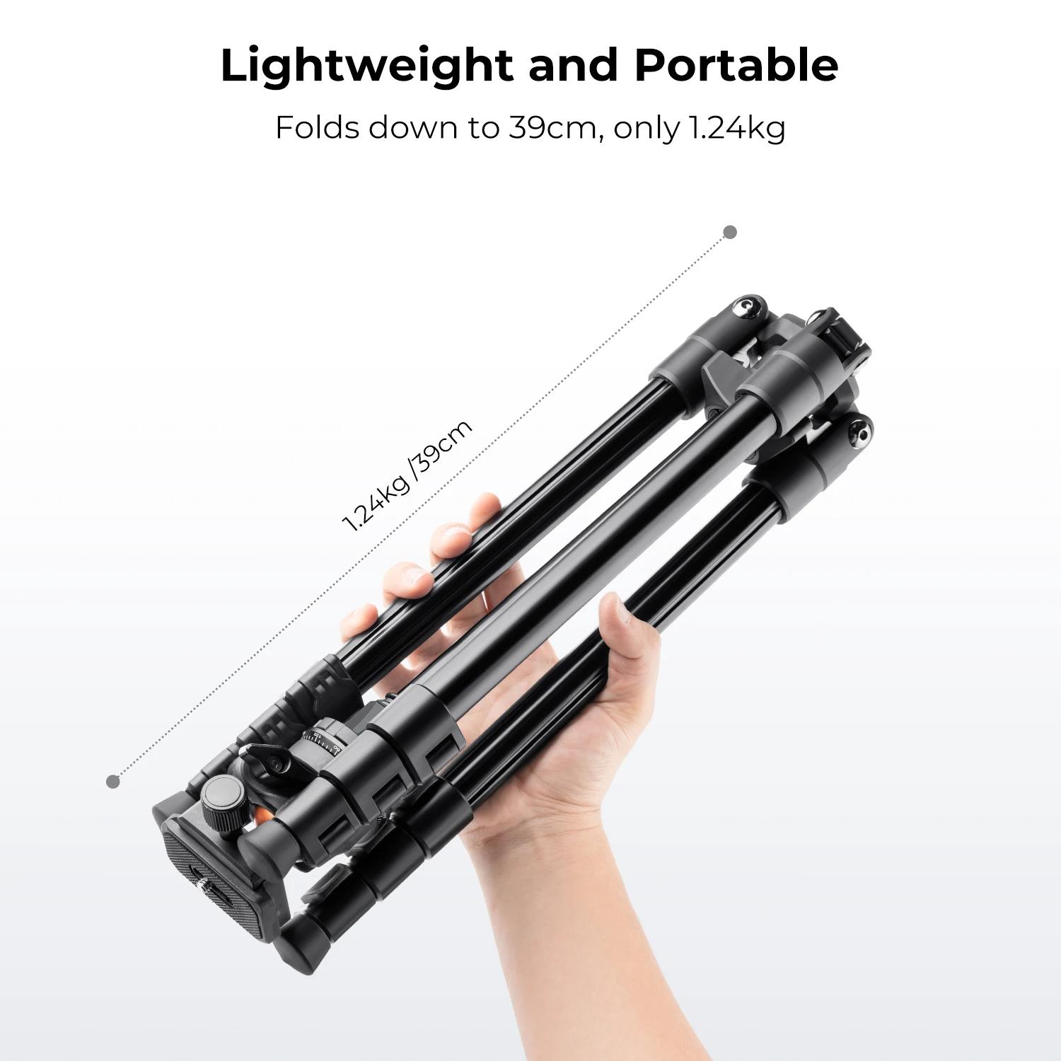 K&F CONCEPT Trépied de voyage portable pour appareil photo, trépied flexible pour vlog avec tête sph