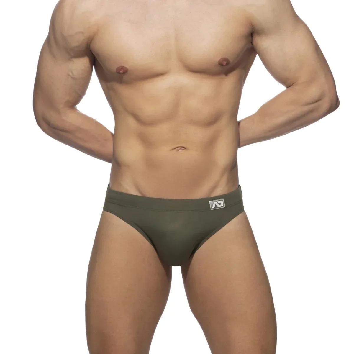 Maillot de bain bicolore pour homme, bikini sexy, culotte de plage, taille basse avec coussin parfai