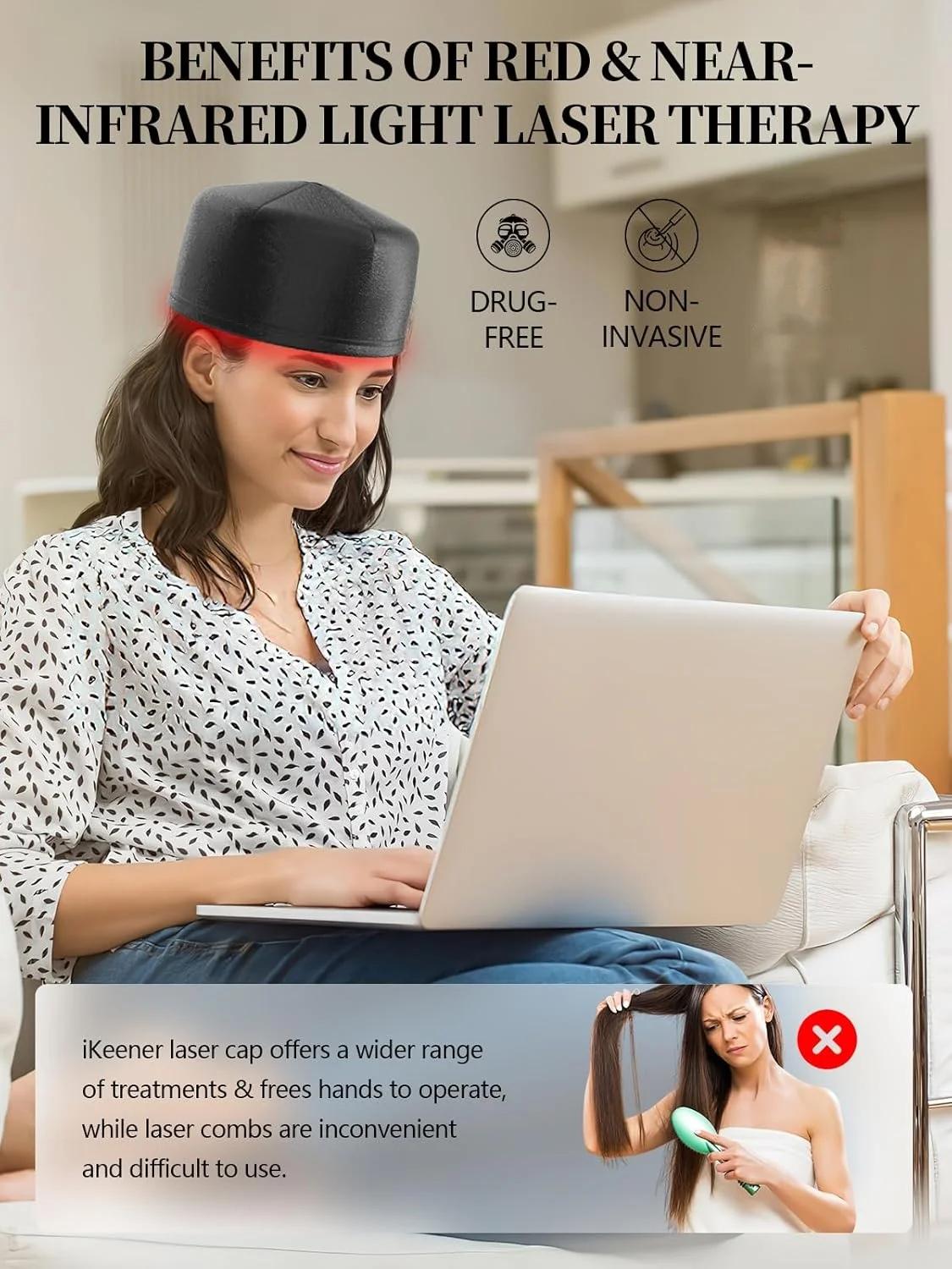 Casque laser LLLT 660nm & 850nm 120 LED pour la croissance des cheveux, la thérapie par la lumière r