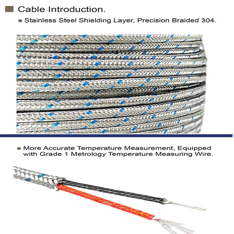 Thermocouple blindé de type K, capteur de température WRNK-191, 1mm 1.5mm 2mm 3mm 4mm 5mm 6mm 8mm, s