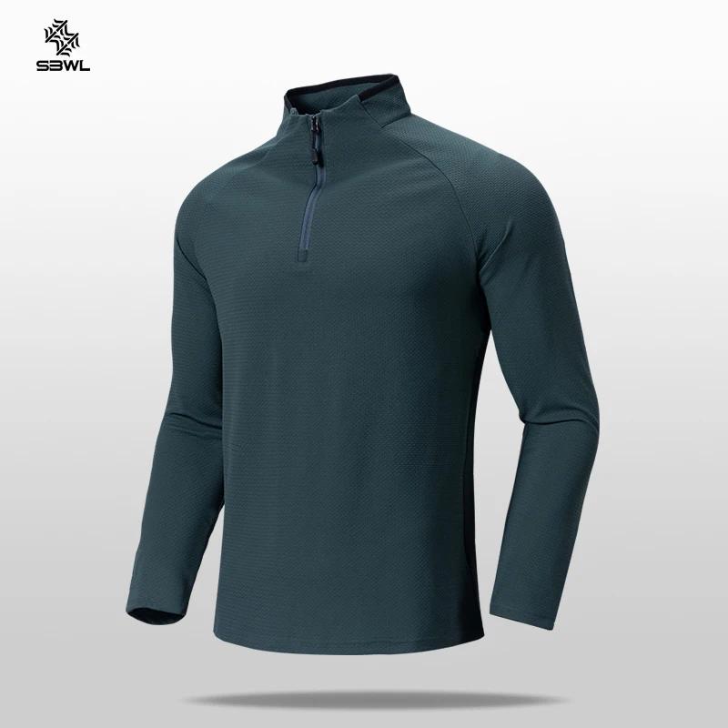 SBWL nouveau haute qualité gaufre plaid automne hiver avec chaud à manches longues T-shirt mode spor