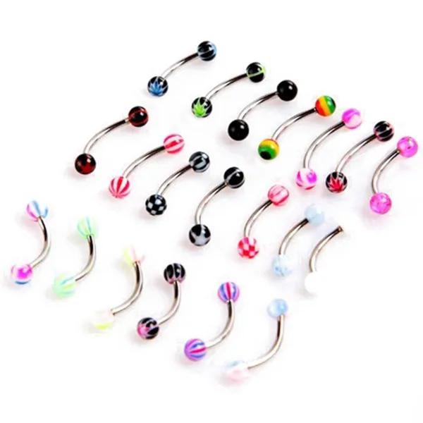 Piercing en Acier Inoxydable Coloré, Boule d'Haltère Incurvée, pour Eyebloguing, Barre Tragus, 20 Pi