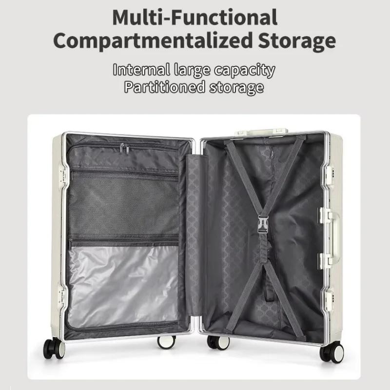 Valise à cadre en alliage d'aluminium, poche d'ouverture avant avec prise de chargement USB, sac de