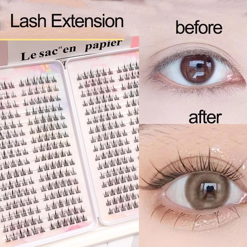 Grappe de cils d'extension de faux cils de grande capacité 384 pièces pour la beauté