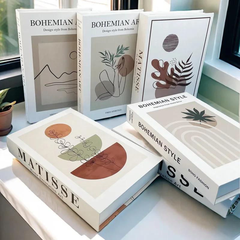 Boho Monet Matisse luxe faux livre boîte de rangement décoration intérieure de la maison livres déco