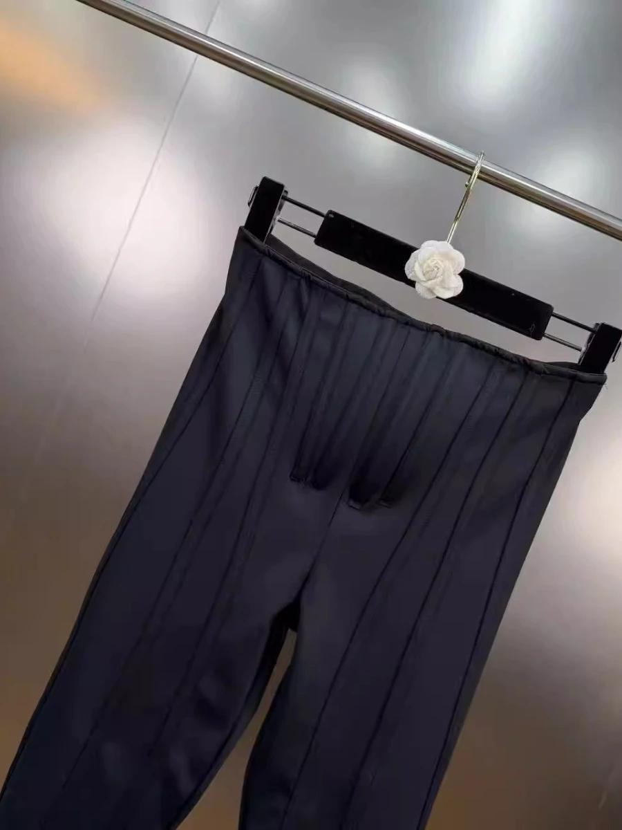 CHICEVER solide épissé plis Chic pantalon femme taille haute minceur Streetwear Design femmes pantal