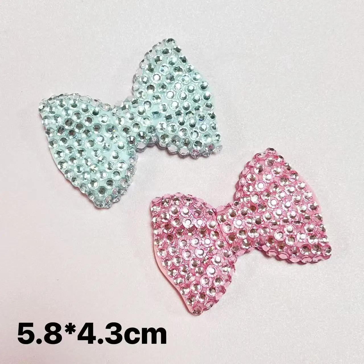 2 pièces de luxe Kawaii Rose blanc rouge grande taille résine AB couleur dos plat arc indésirable co