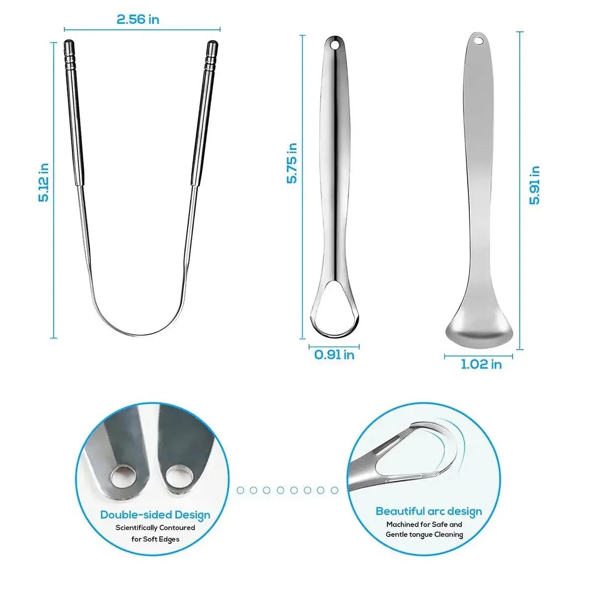 Nettoyeur de grattoir à langue en métal Premium 1 pièce/3 pièces pour adultes et enfants, grattoirs