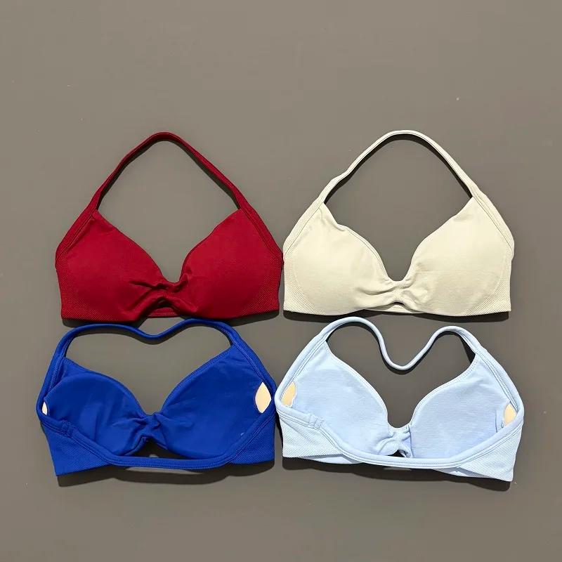 Soutien-gorge de Sport à bretelles dos nu Yoga soutien-gorge de gymnastique Scrunch push-up bonnets