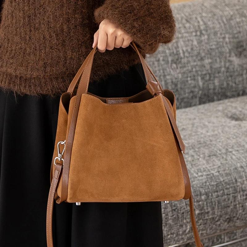 Sac à bandoulière en cuir de vache pour femmes, sacs à main polyvalents en cuir véritable pour dames