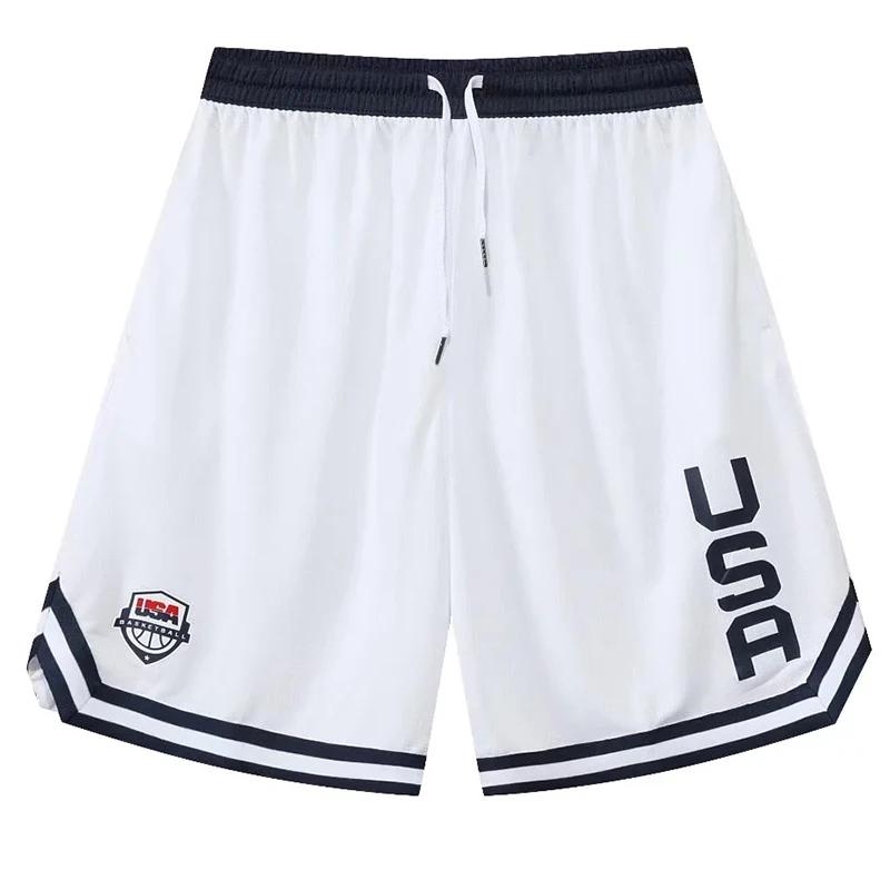 Short de basket-ball imprimé américain pour hommes, short actif, poches amples, cyclisme, exercice,