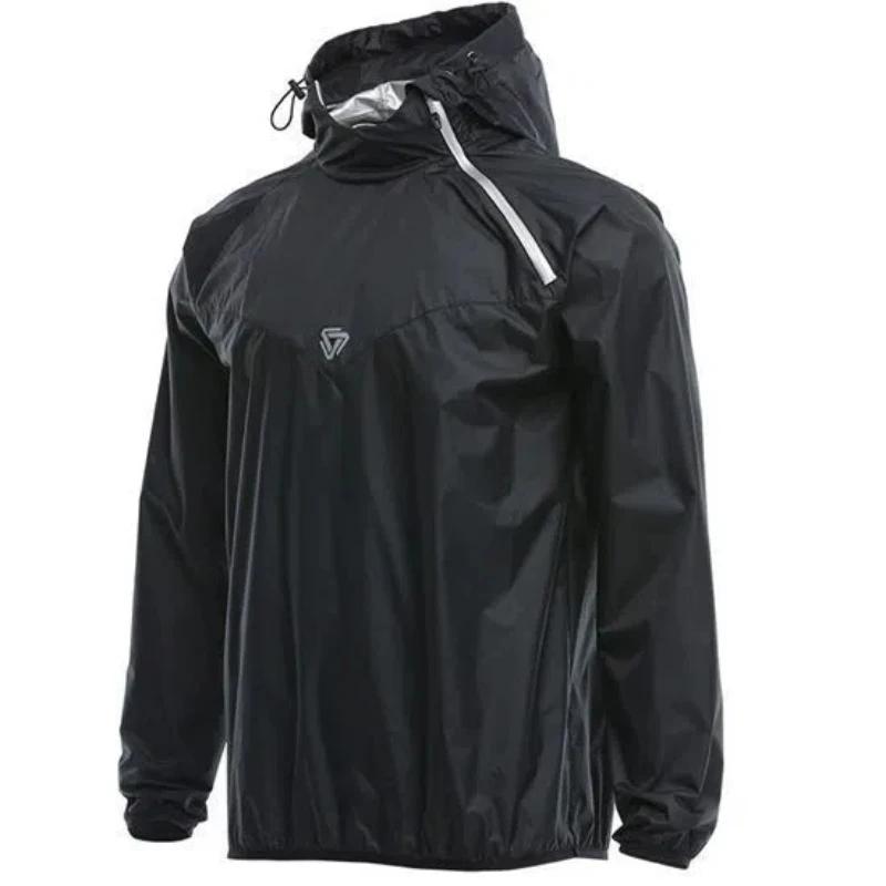 Combinaison de sauna flexible homme grande taille 4XL - Veste imperméable à capuche pour perte de poids