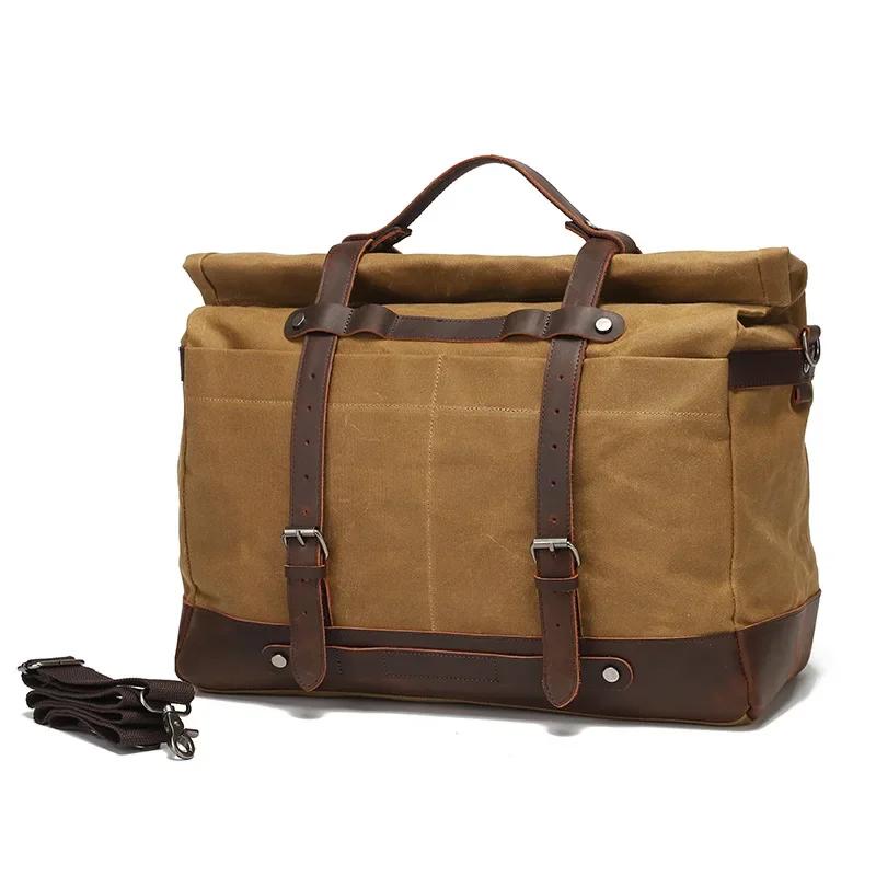 Sac de voyage étanche portable pour homme, sac à bagages extérieur, toile d'avertissement d'huile, s