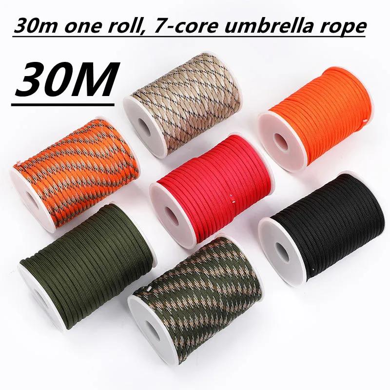 Paracorde 550 à 7 cœurs, 5M/15M/30M, 4mm, cordon de Parachute, kit de corde de survie pour Camping e