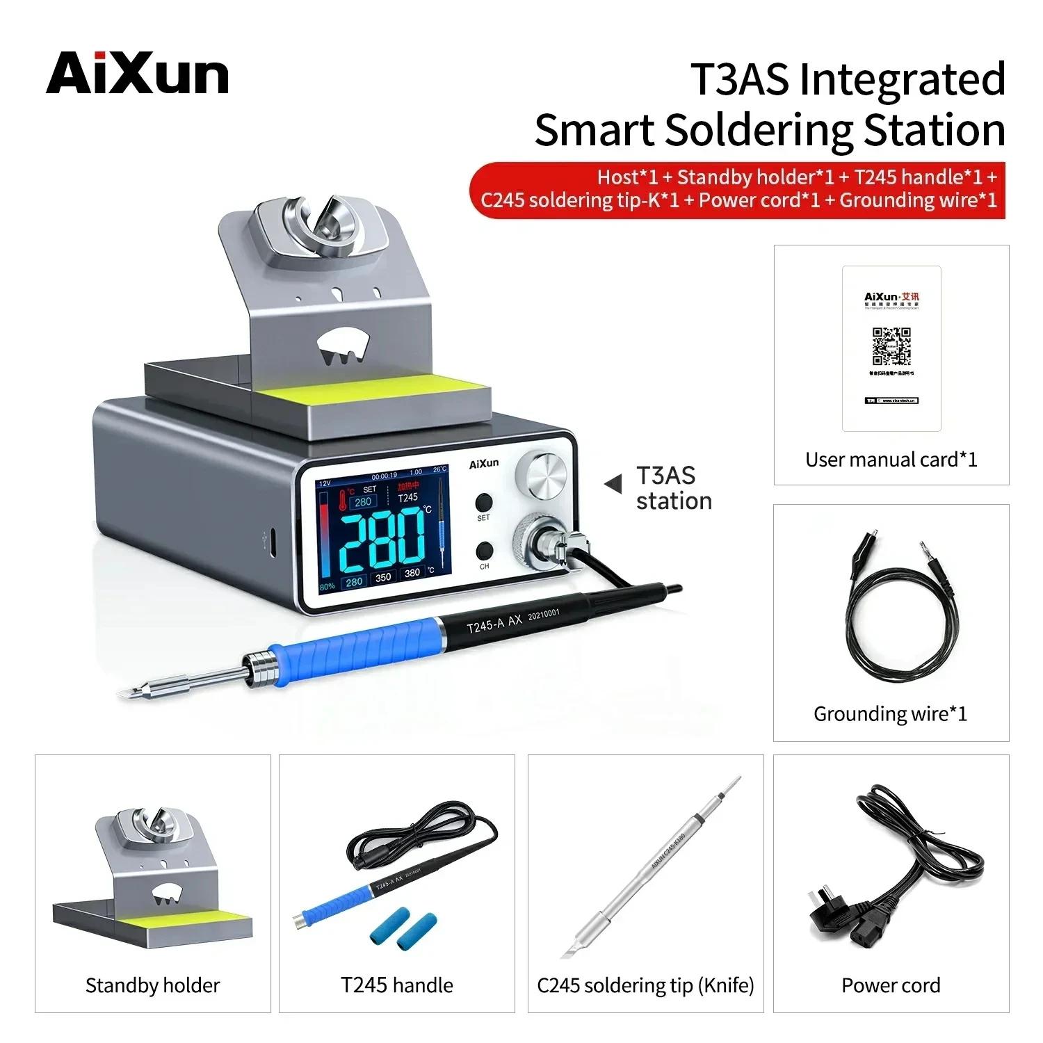 AIXUN T3A T3B Station de soudage intelligente soudage T115/T210/T245 /T12 Station de reprise T3AS T3