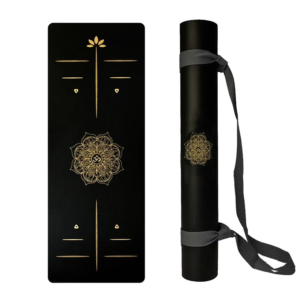 Tapis de Yoga chaud en caoutchouc de 6 pieds, tapis d'exercice, Mandala bronzant élargi de 68cm avec