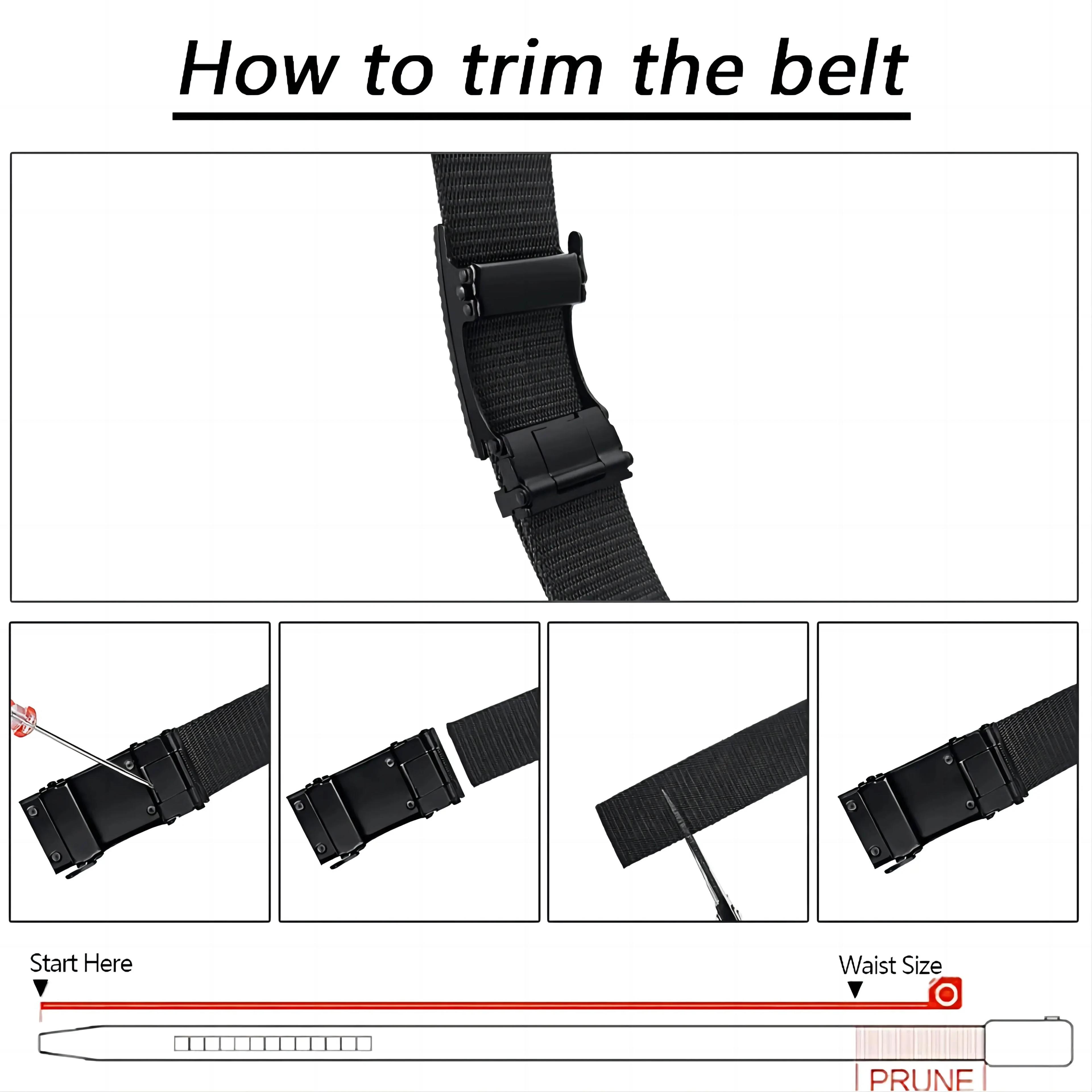 Ceinture de sport en toile automatique pour hommes, sangle en nylon, sangle en métal, travail en ple