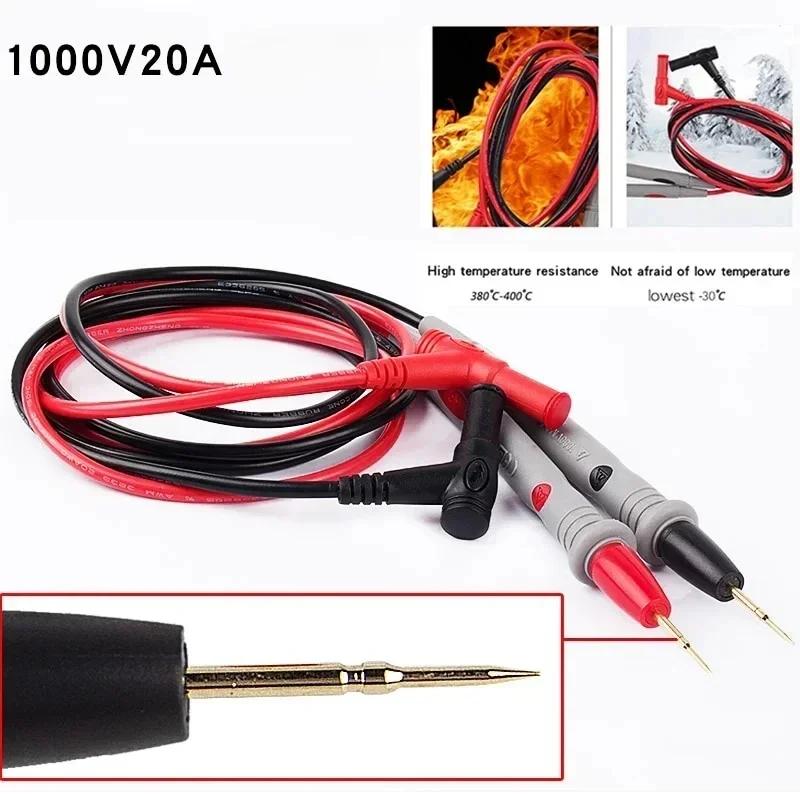 1 paire de fils de Test de sonde universels, pointe d'aiguille numérique, testeur multimètre 20A 100