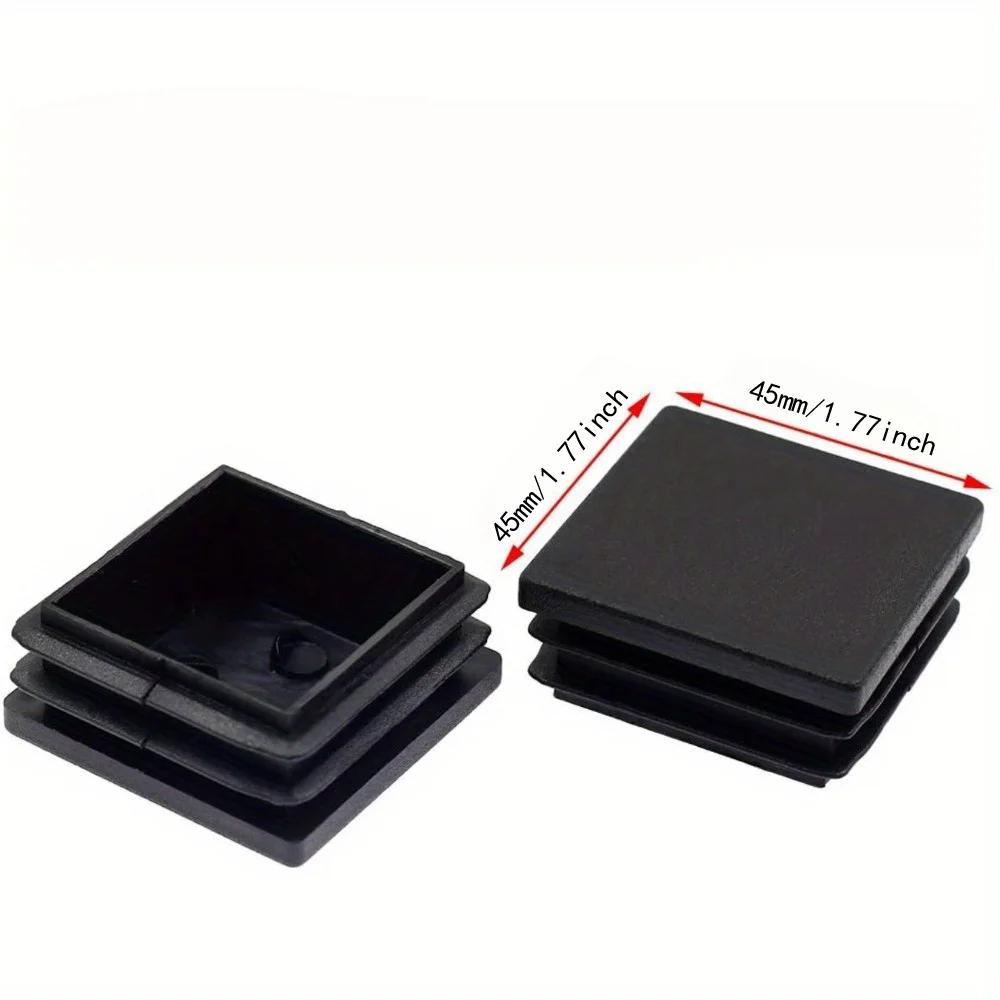 Moules carrés en acier 45x45MM, couvercle de protection, gaine de pied, bouchon carré en plastique,