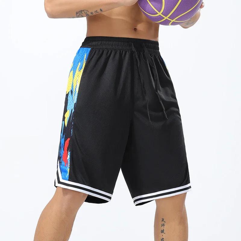 Viser de survêtement de basket-ball pour hommes, sports de plein air, séchage rapide, court, fitness