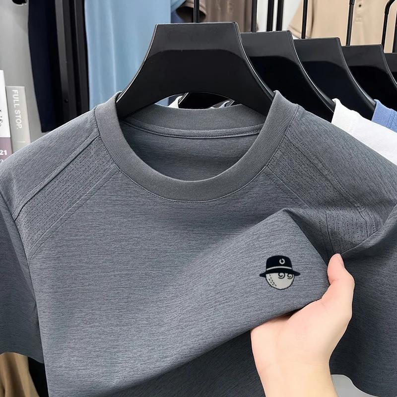T-shirt à manches courtes col rond pour homme, design haut de gamme, nouveau, été, séchage rapide, i