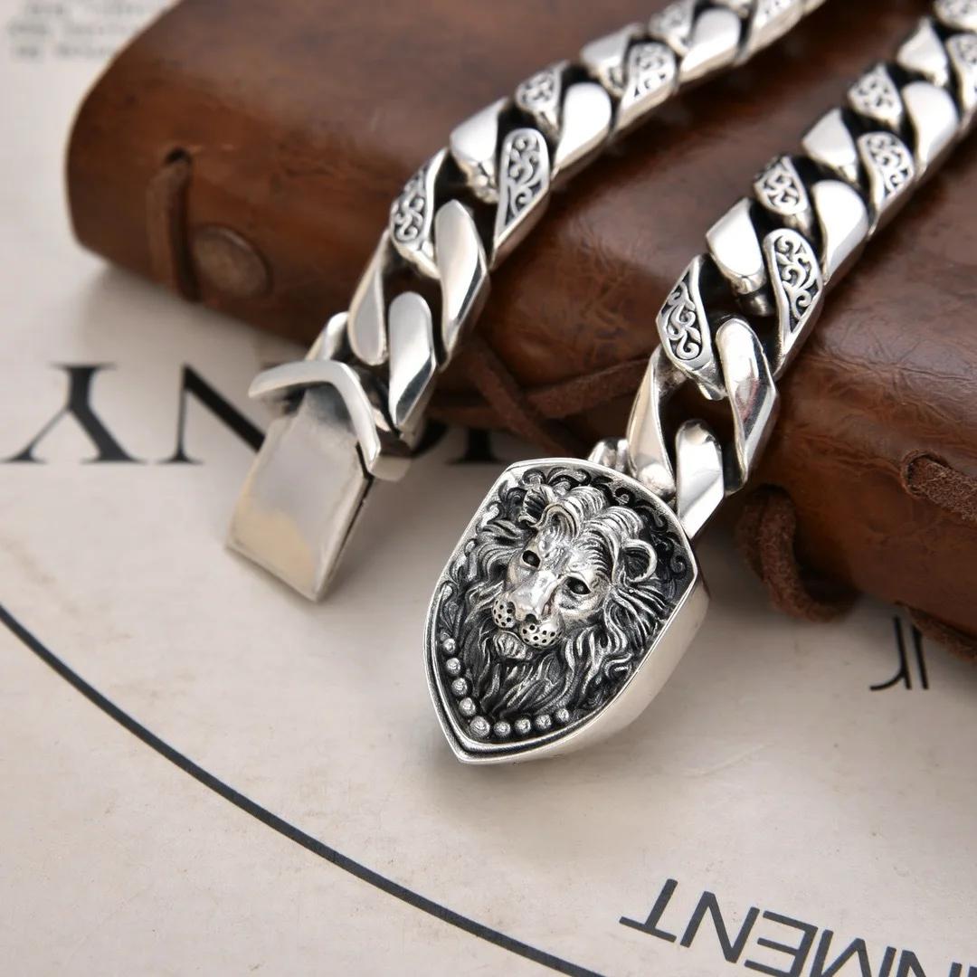 Bracelet en argent sterling S925, prix d'usine, dominateur, réservoir de lion, splendide, tendance,