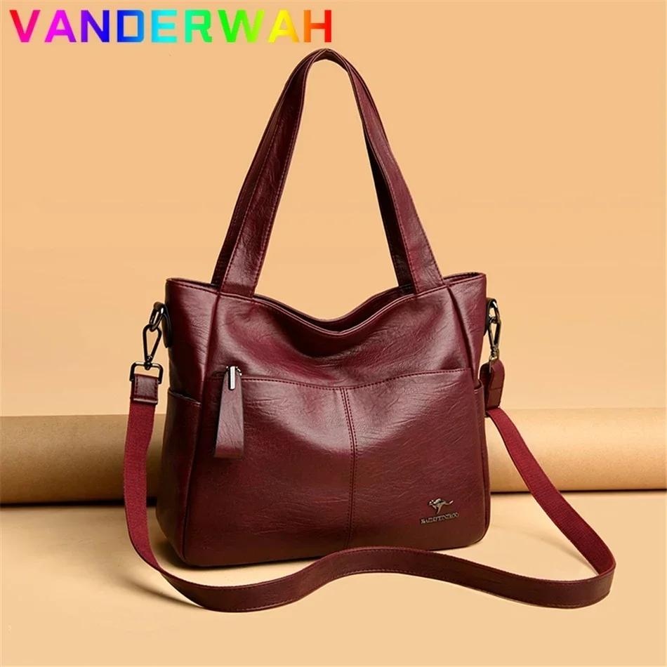 Sacs à main de marque en cuir souple véritable pour femmes, sacoche à poignée supérieure, fourre-tou