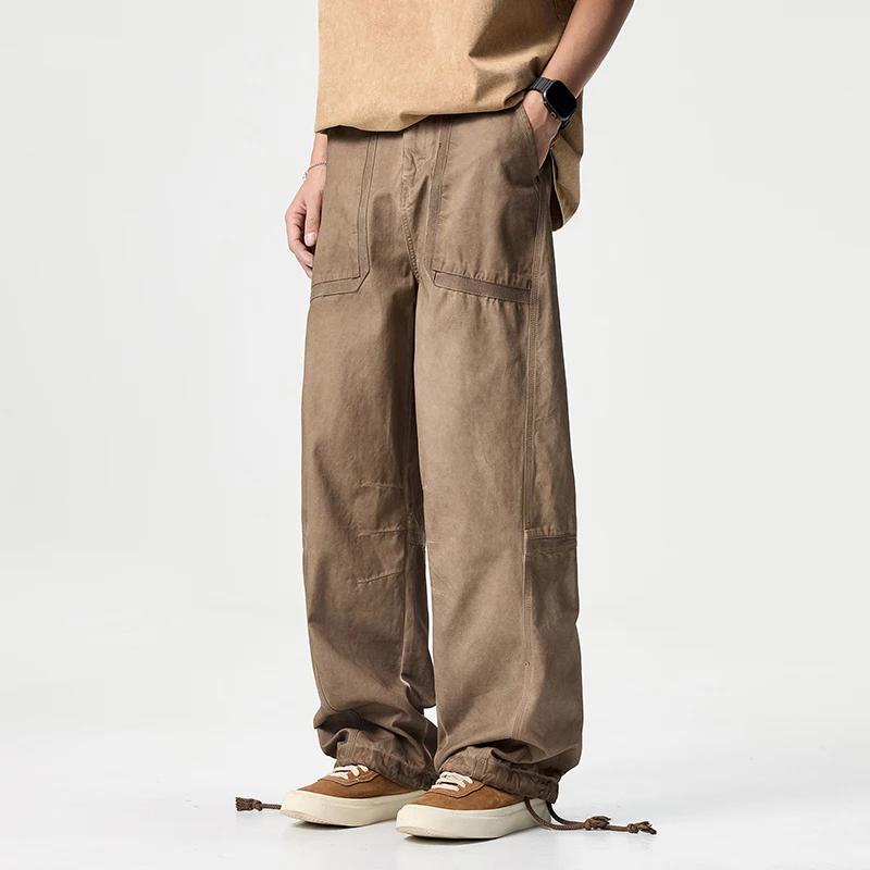 Pantalon baggy décontracté pour hommes, streetwear, mode, conception sale, jambe large, piste, panta