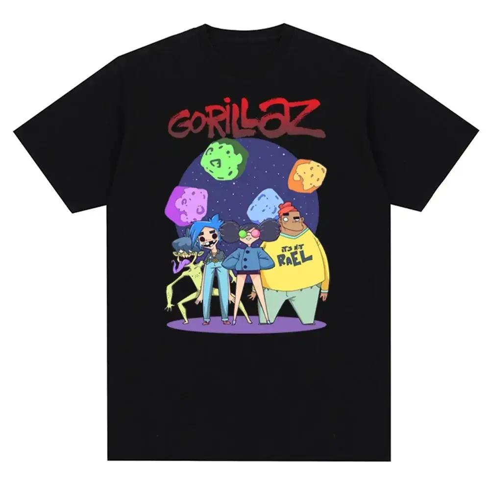 Groupe de musique Gorillazs Punk Rock imprimé t-shirt années 90 décontracté mode manches courtes gra