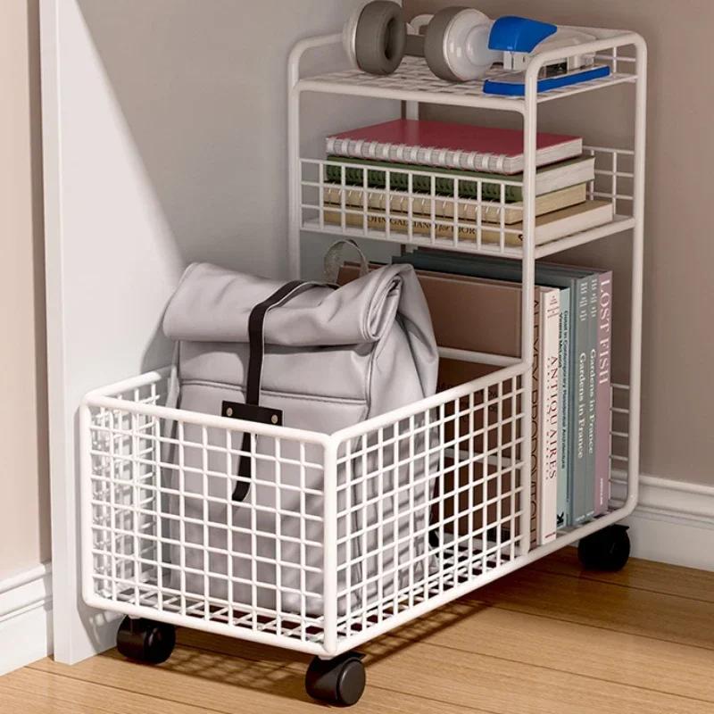 Étagère à livres multicouche pour stockage de documents, chariot multifonction, bureau, salon, snack