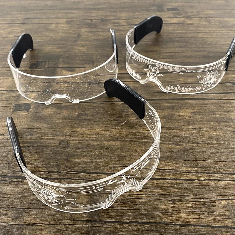 Lunettes de fête Shoous LED en acrylique, lunettes lumineuses, visière lumineuse au néon, lunettes d
