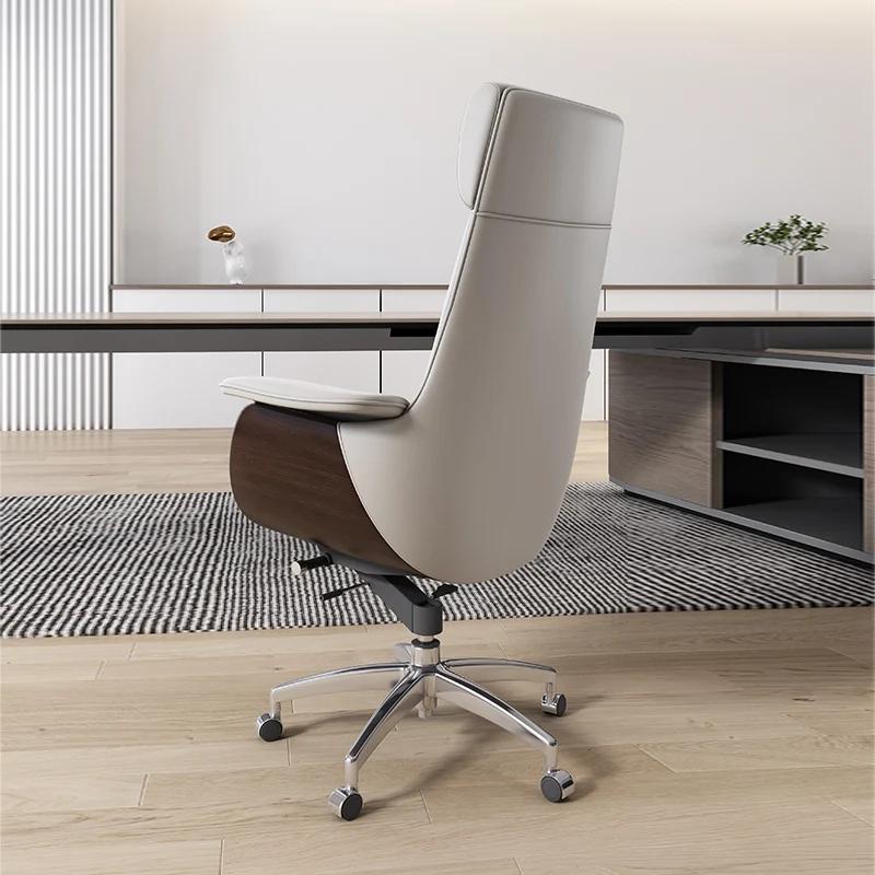 Chaise de bureau en cuir italien Support inclinable exécutif chaise de bureau blanche Mobile design