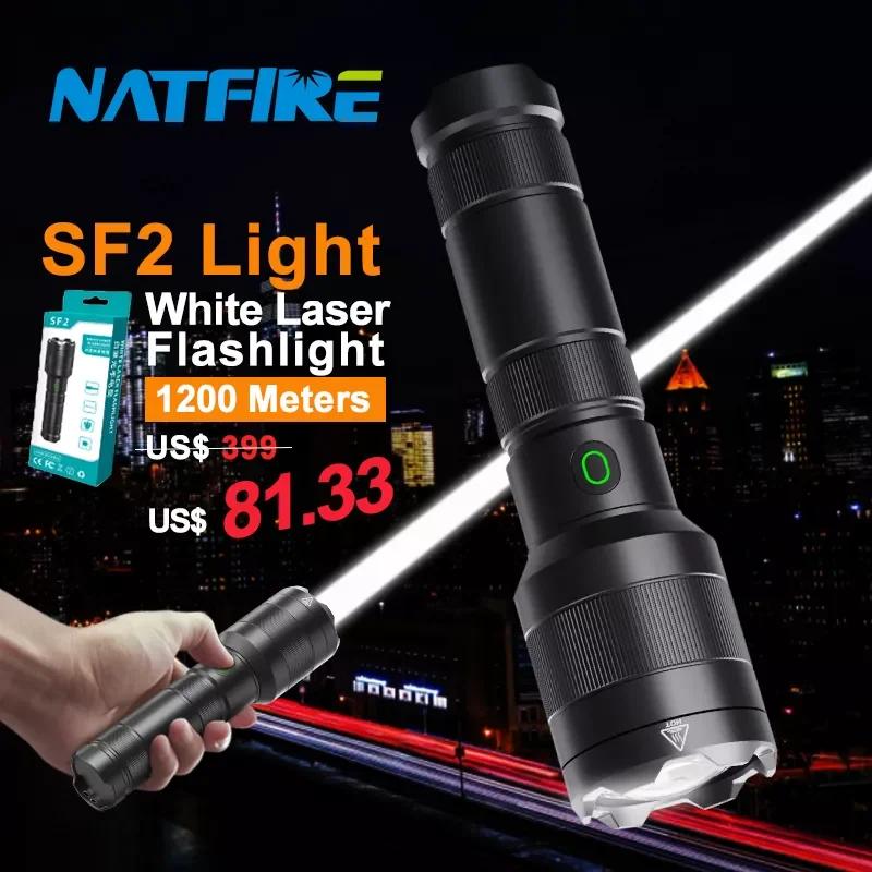 Lampe torche LEP Laser blanche 1500m rechargeable : lumière tactique militaire pour recherche extérieure