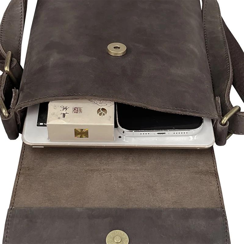 Sac à Bandoulière en Cuir de Vache pour Homme, Petit et Simple, Décontracté, Nouvelle Collection