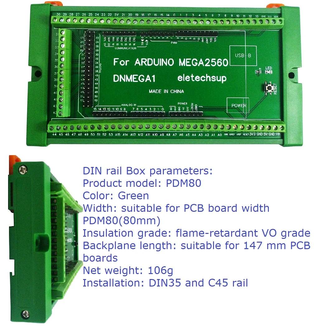 Pour Arduino MEGA2560 R3 Atmega2560 Dev Baord Module adaptateur de bornier à vis monté sur Rail DIN