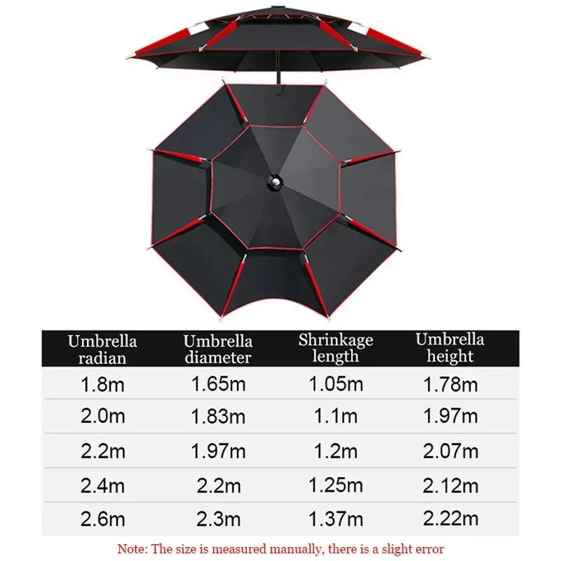 1.8-2.6M Parasol parapluie de pêche Double couche Protection solaire extérieure Camping parapluie im