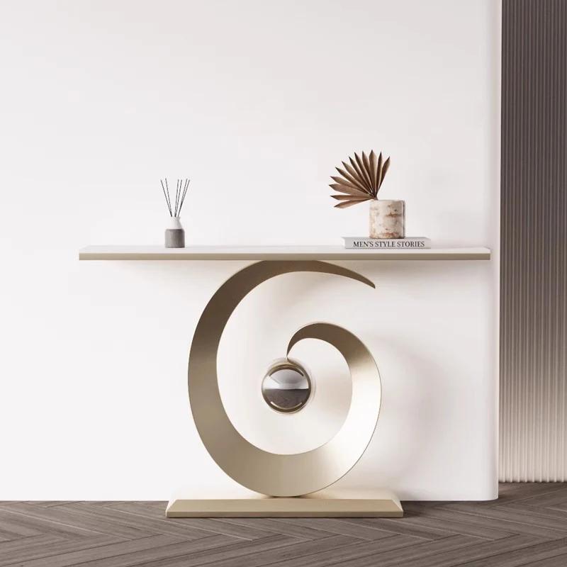 Table Console de luxe nordique Design incurvé belle Table Console élégante Premium Console classique